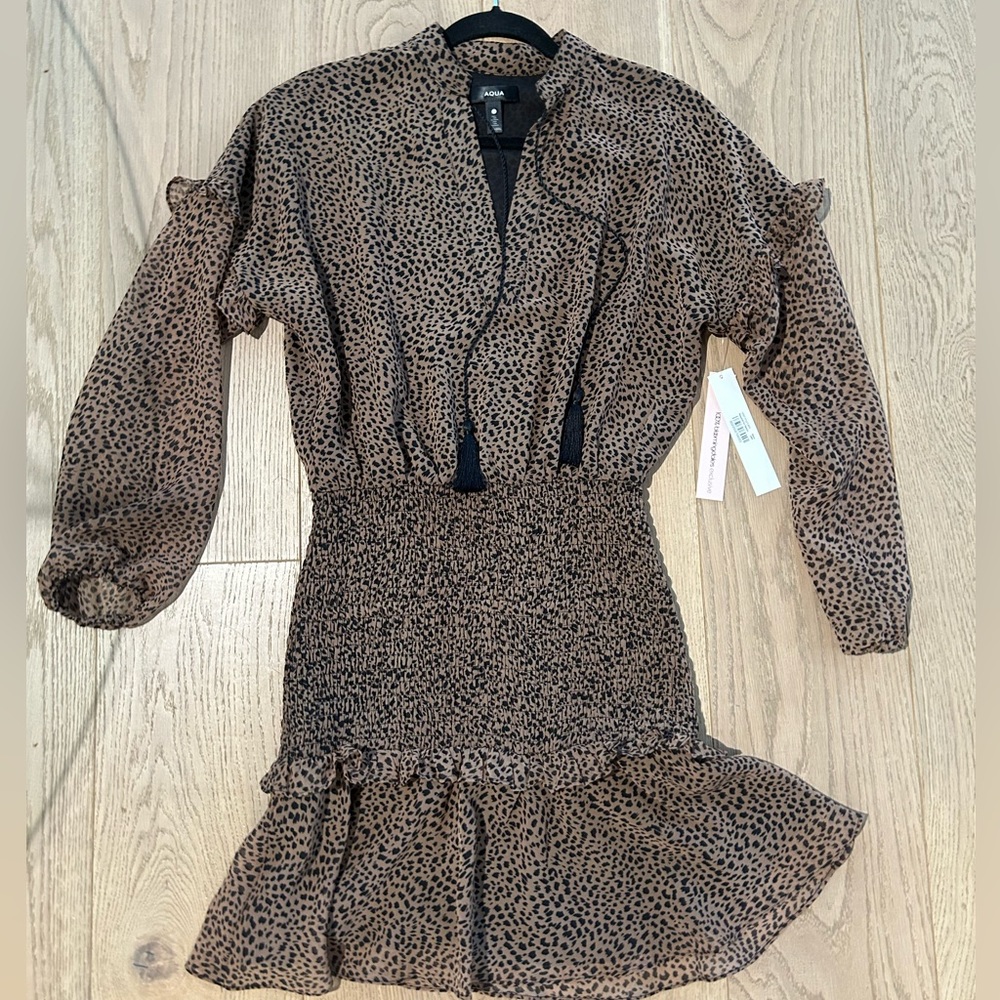 NWT Aqua Leopard Print Smoked Mini Size XS